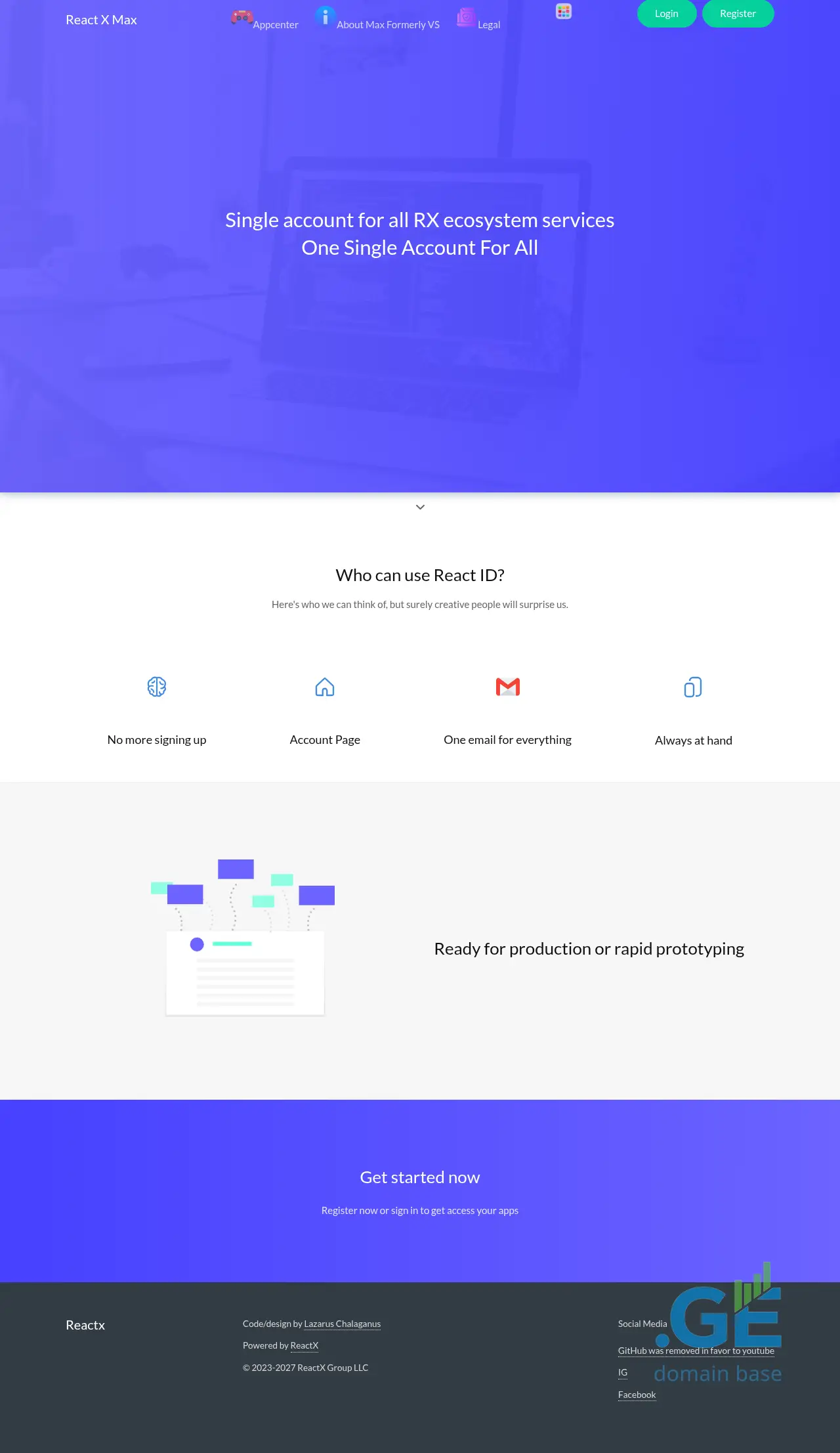 Screenshot of the site reactx.com.ge