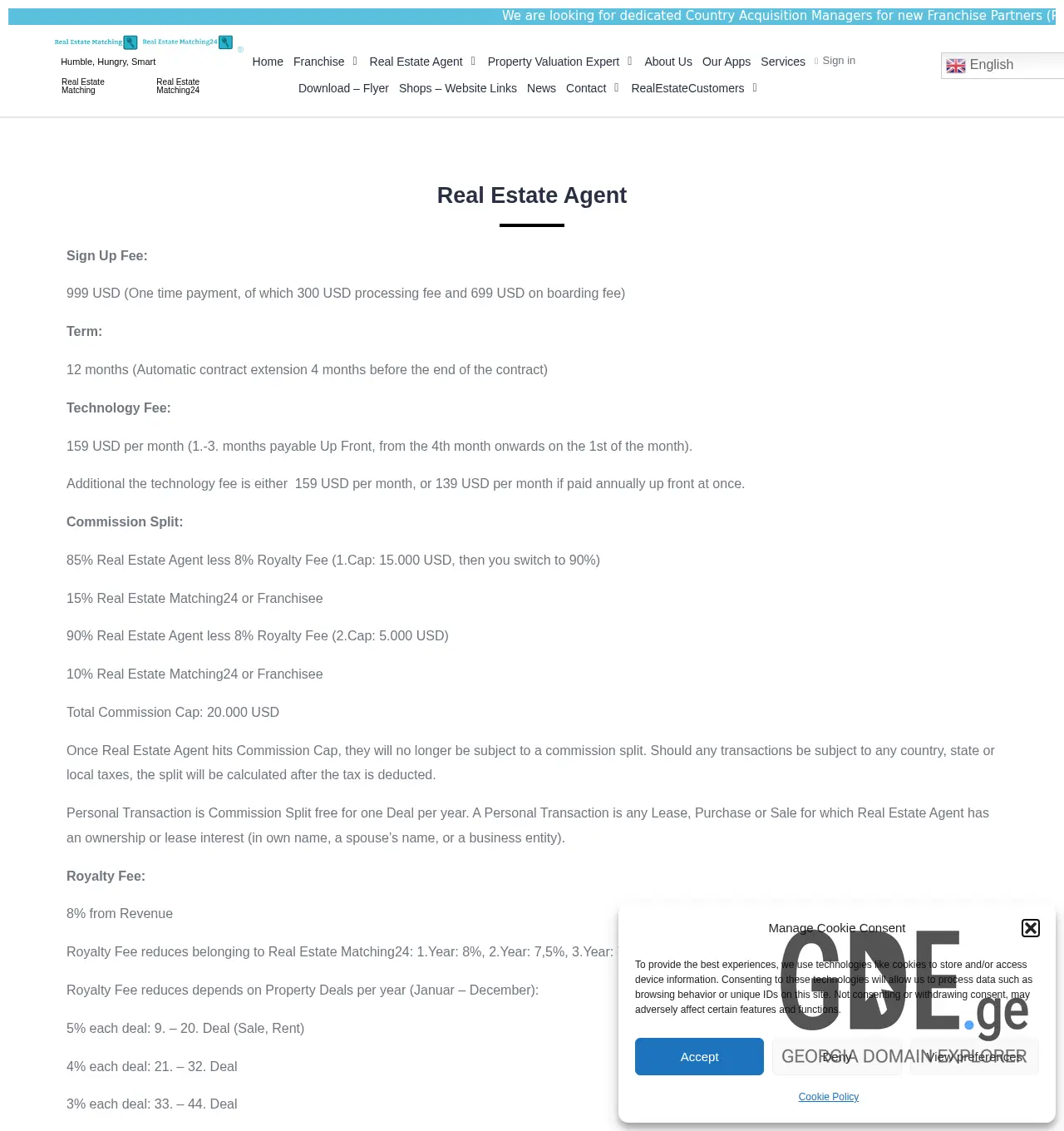 Screenshot of the site realestatematching24.ge at 2025-12-03