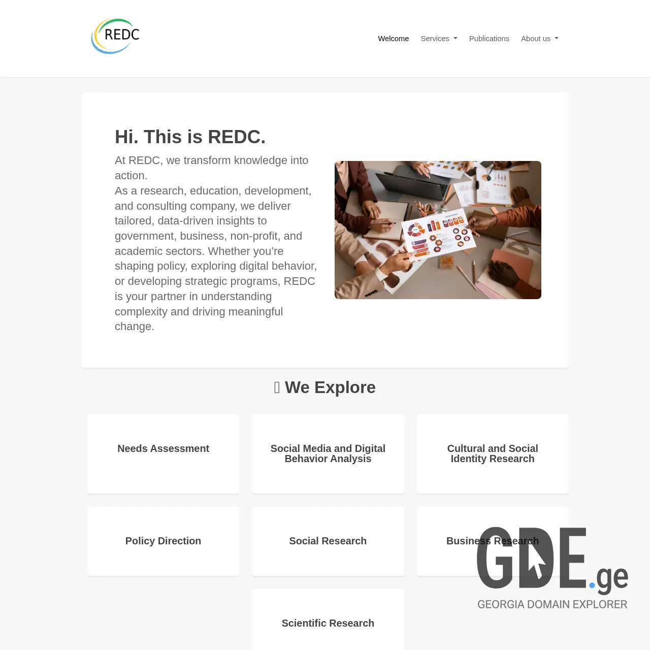 Screenshot of the site redc.ge at 2025-12-11