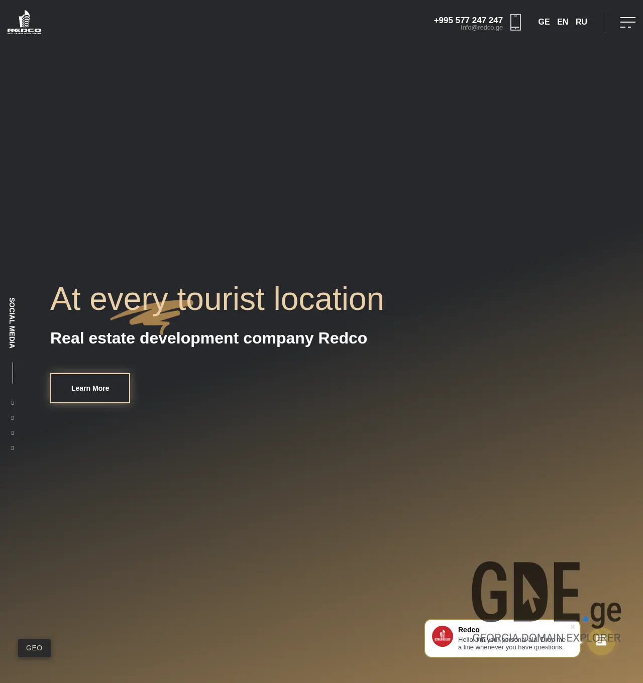 Screenshot of the site redco.ge at 2025-11-29