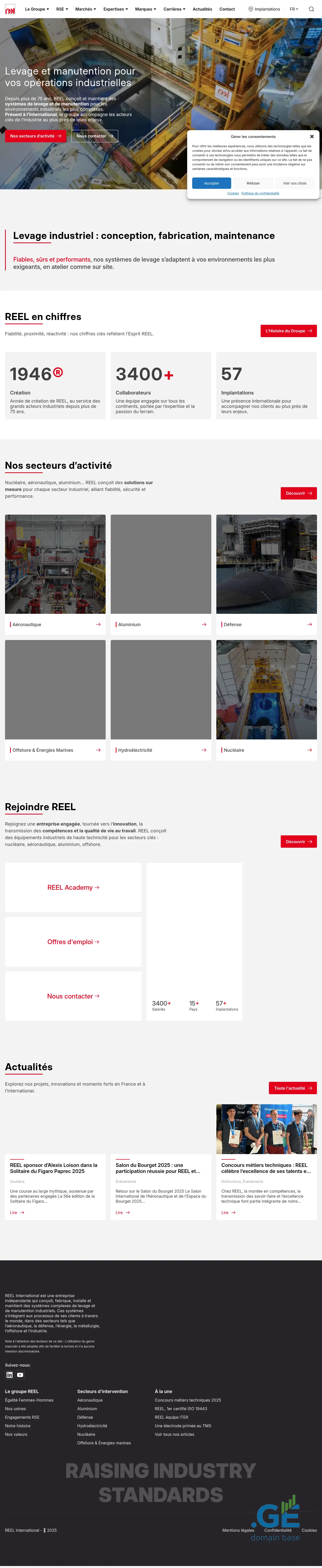 Screenshot of the site reelinternational.ge