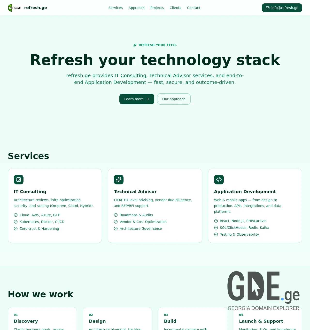 Screenshot of the site refresh.ge at 2025-12-01