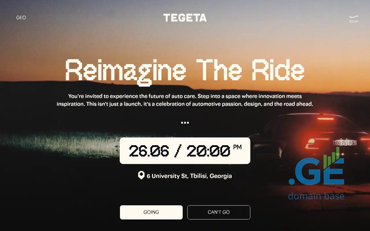 Screenshot of the site reimaginetheride.ge