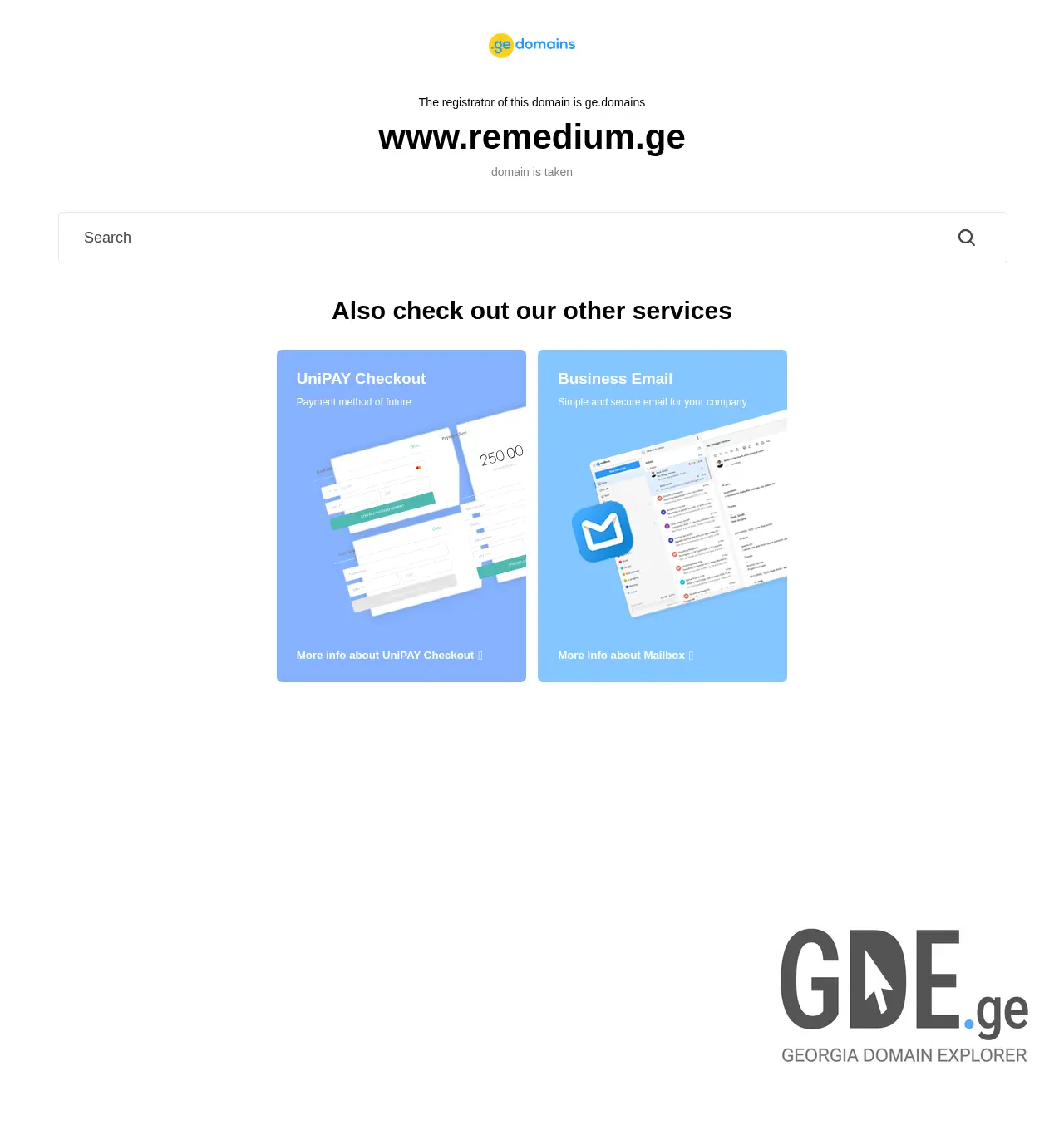 Screenshot of the site remedium.ge at 2025-12-03