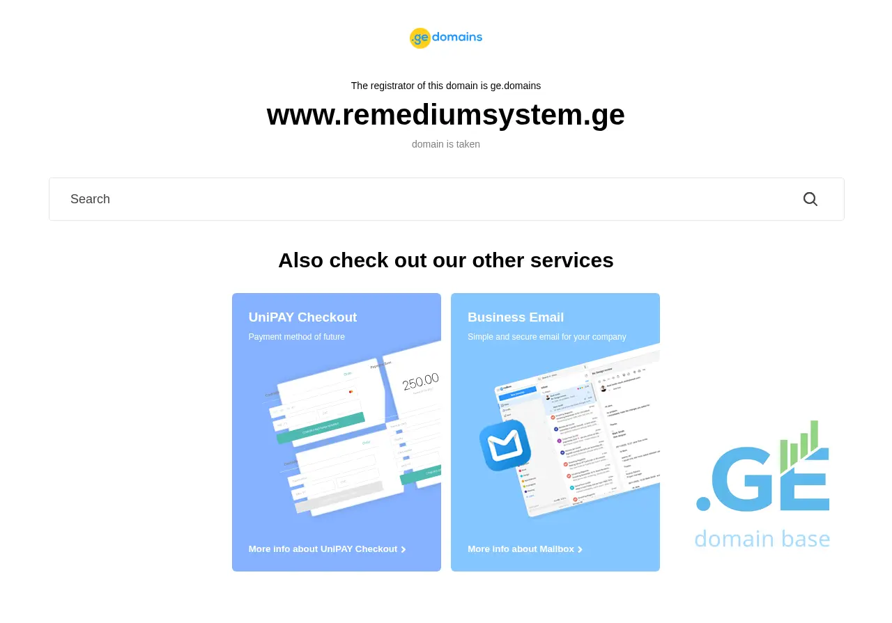 Screenshot of the site remediumsystem.ge