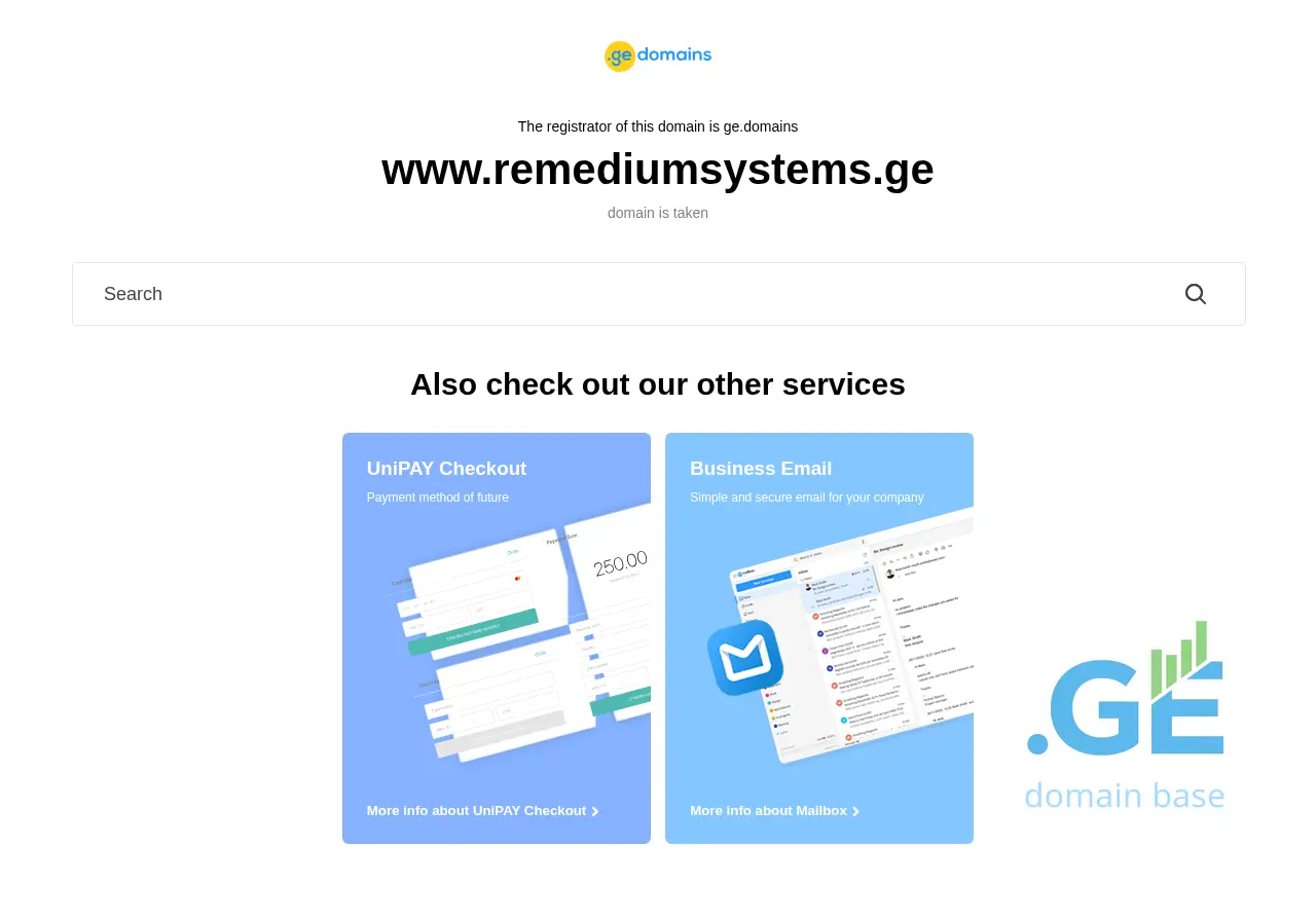 Screenshot of the site remediumsystems.ge