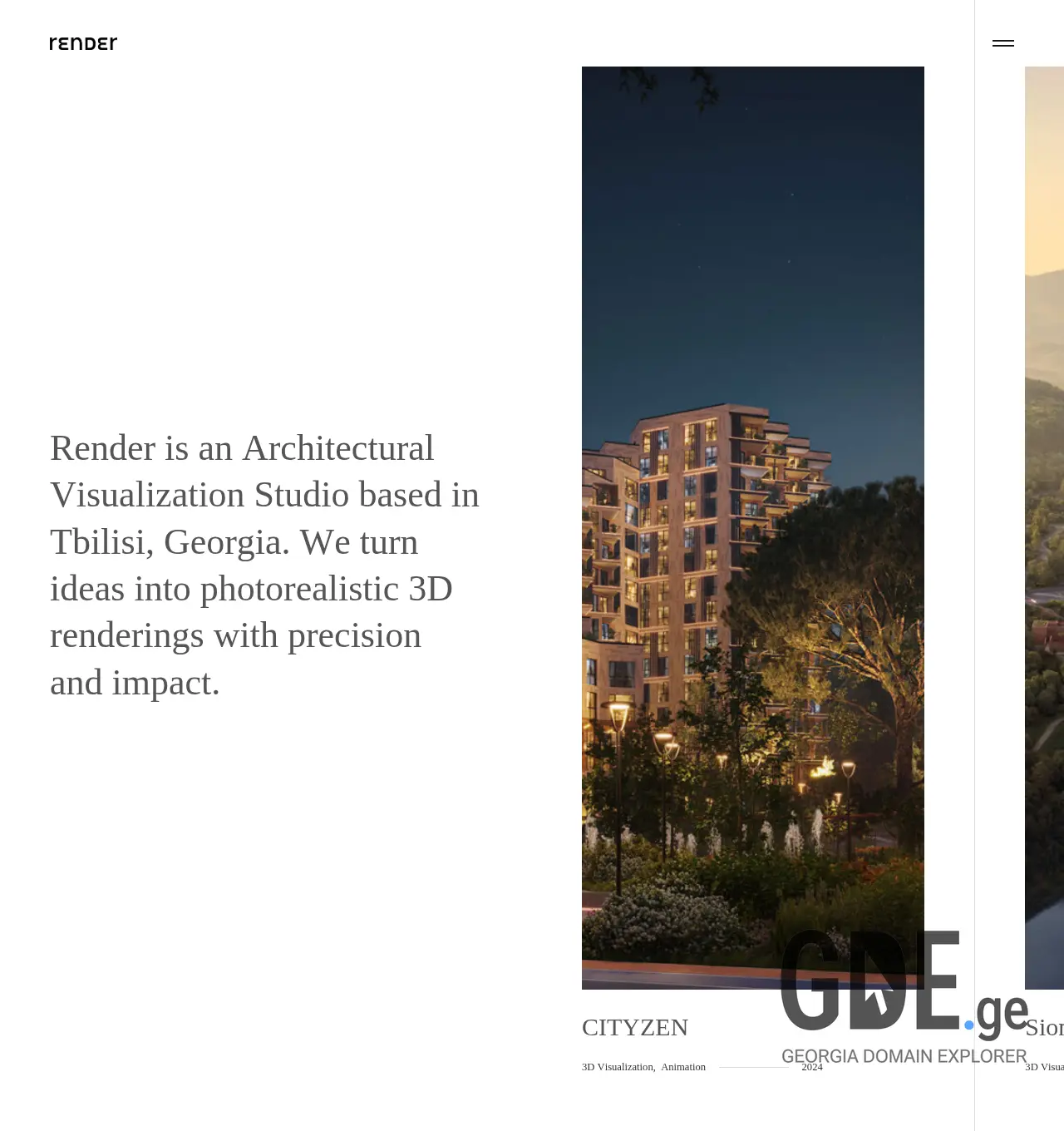 Screenshot of the site render.ge at 2025-12-01