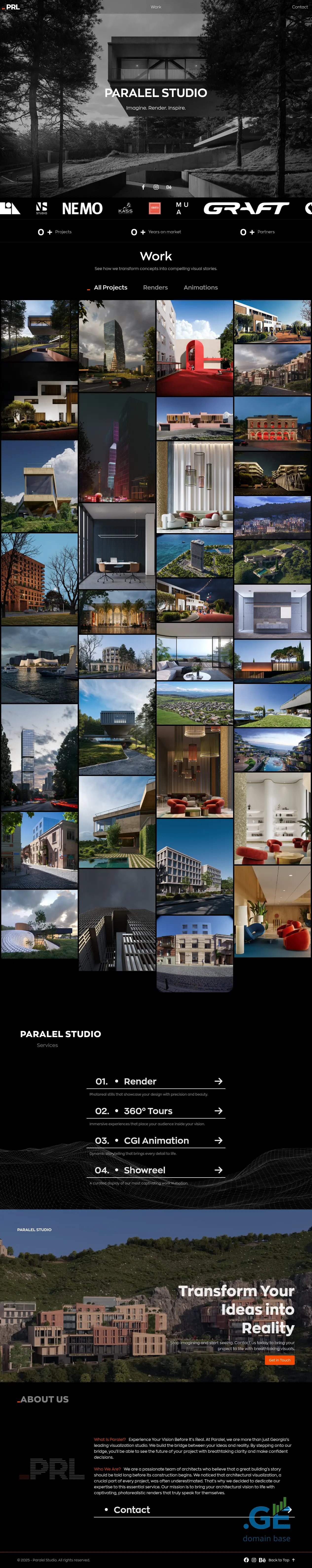Screenshot of the site renderman.ge