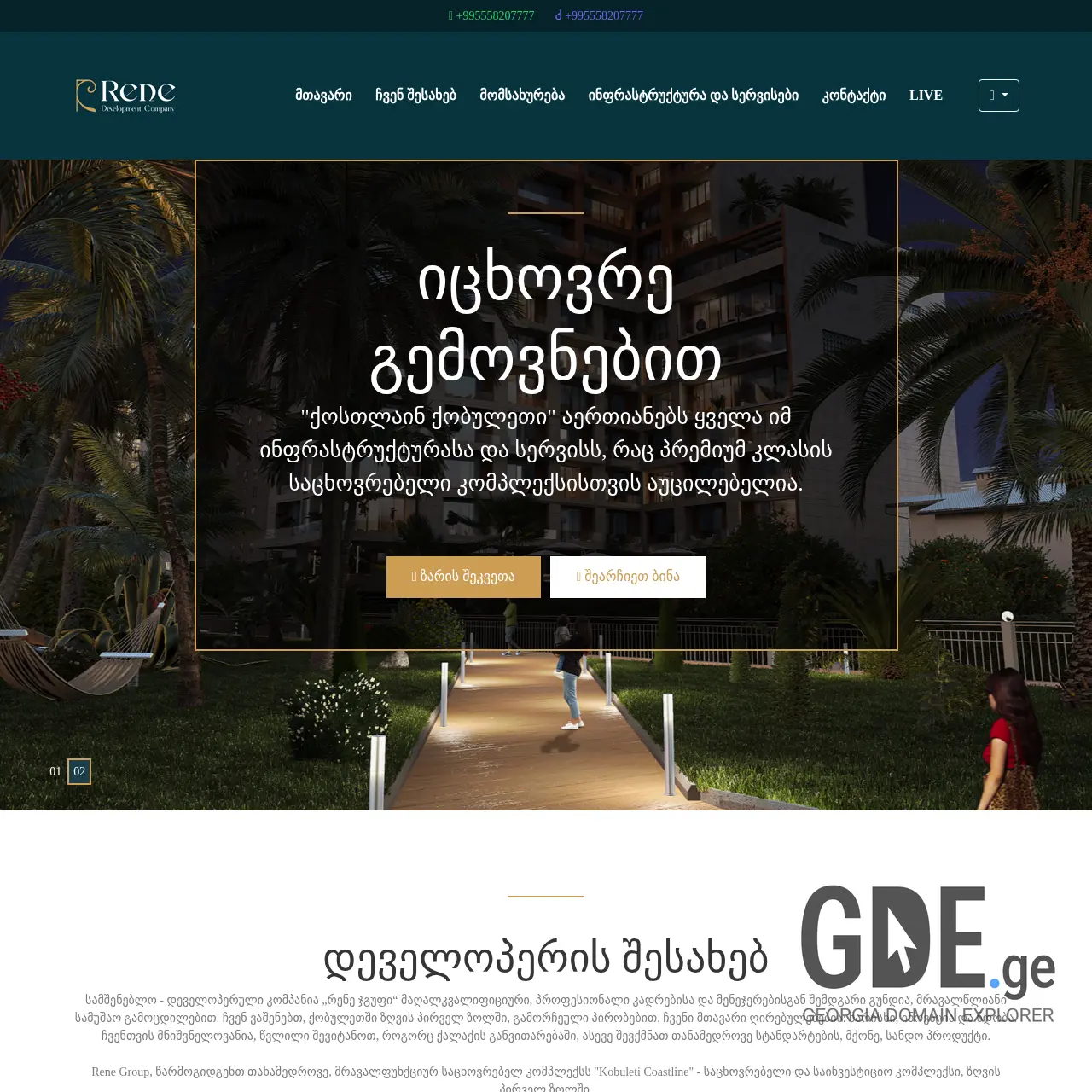 Screenshot of the site renegroup.ge at 2025-12-11