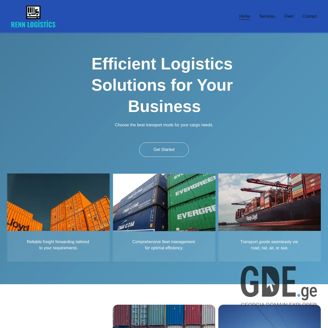 Screenshot of the site rennlogistics.ge at 2025-12-11