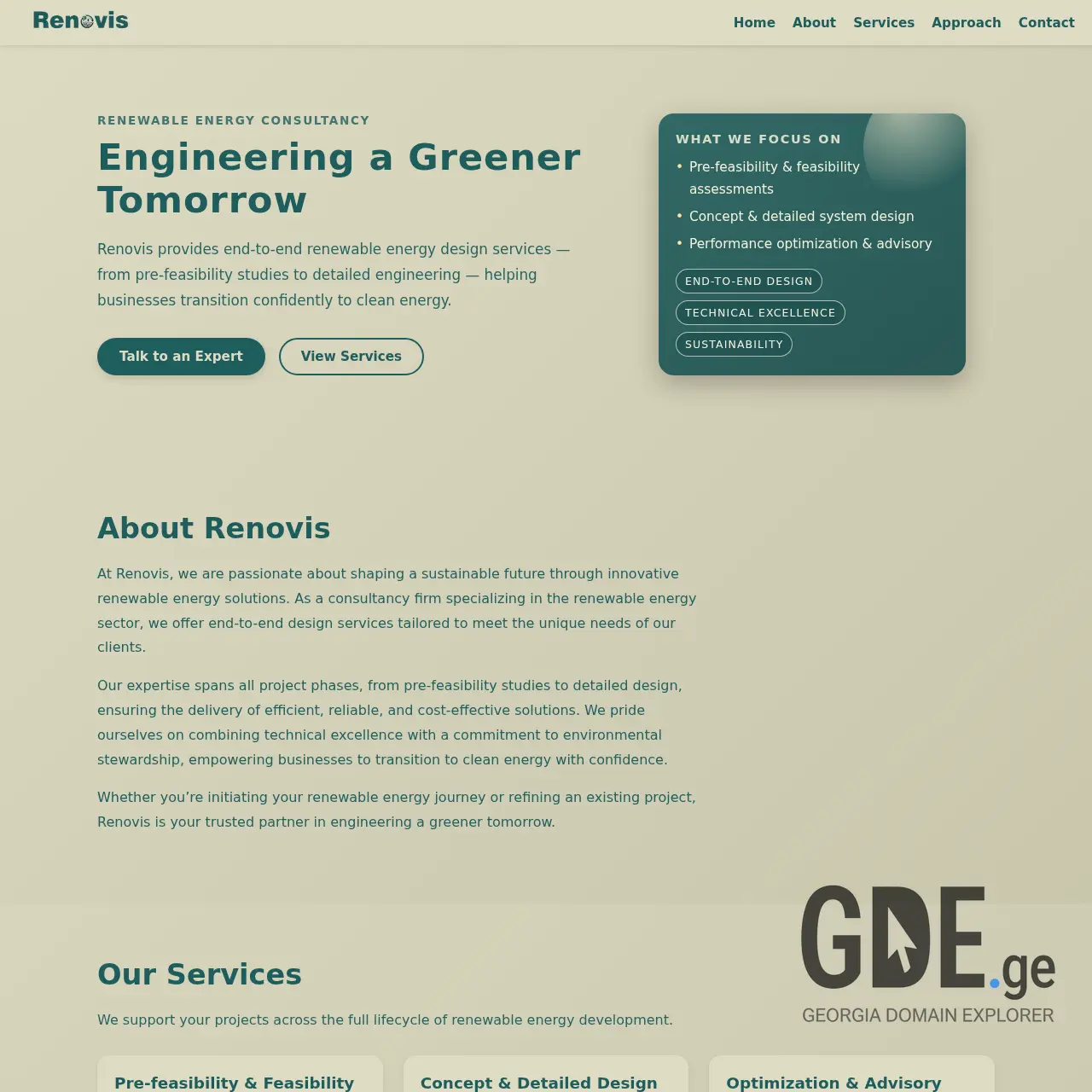 Screenshot of the site renovis.ge at 2025-12-11