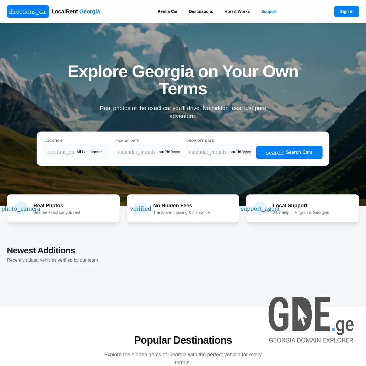Screenshot of the site rentalpoint.ge at 2026-02-24
