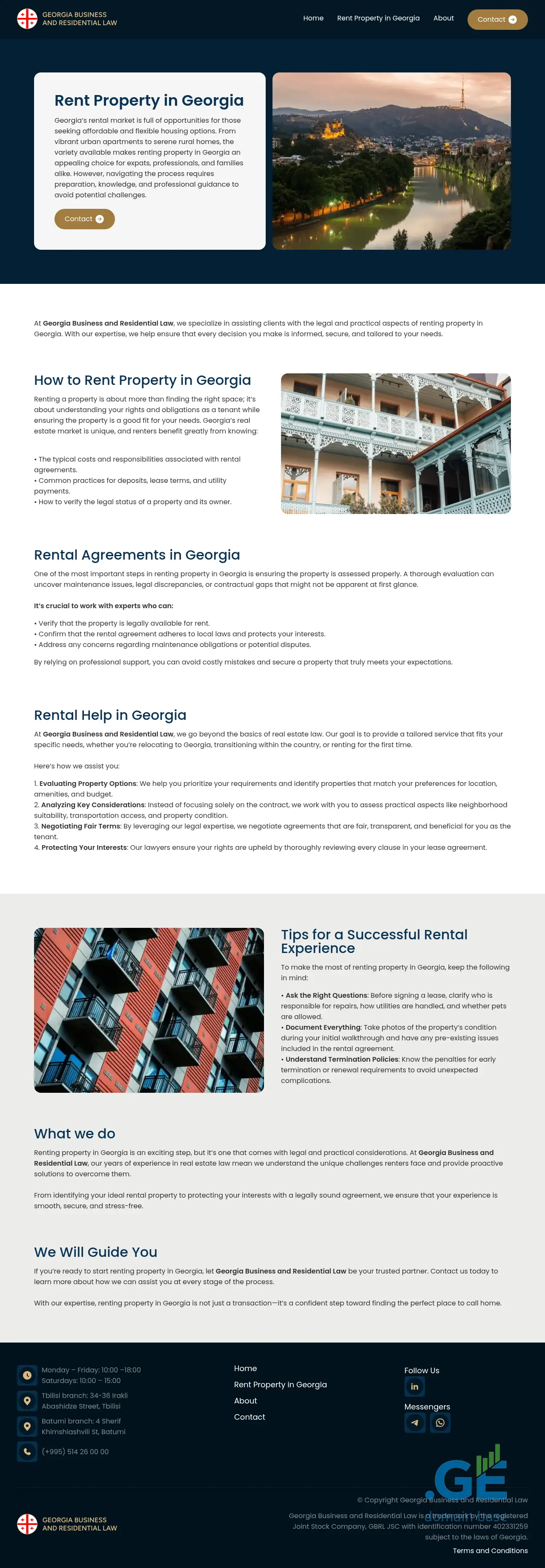 Screenshot of the site rentpropertyingeorgia.ge