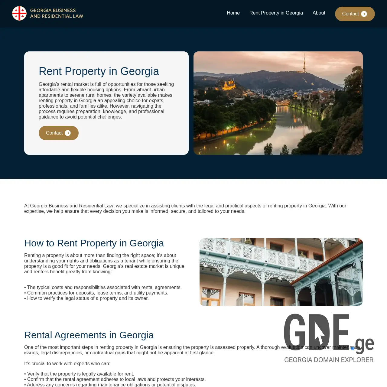 Screenshot of the site rentpropertyingeorgia.ge at 2025-12-11