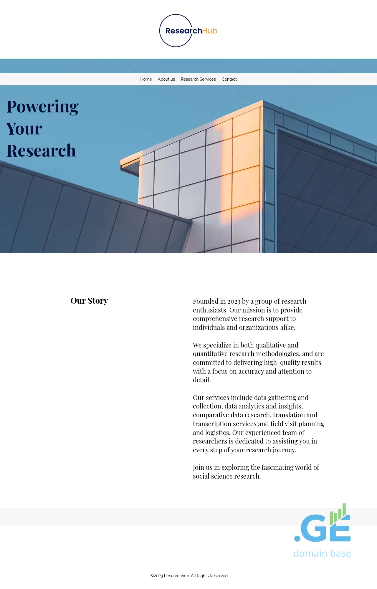Screenshot of the site researchhub.ge