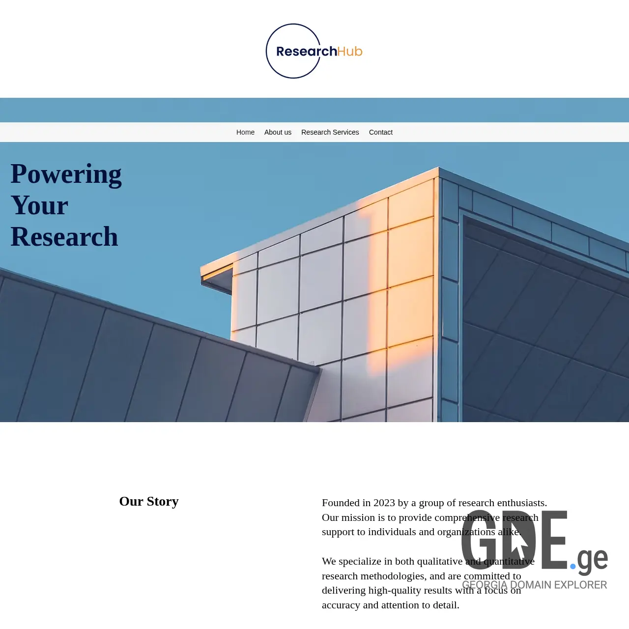 Screenshot of the site researchhub.ge at 2025-12-11
