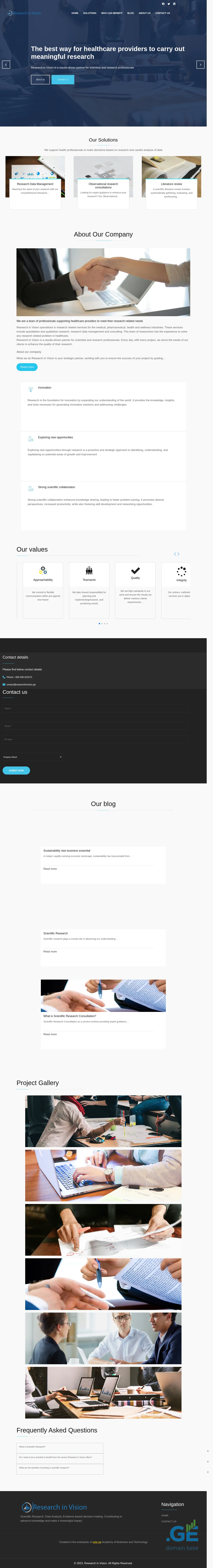 Screenshot of the site researchinvision.ge at 2025-10-11