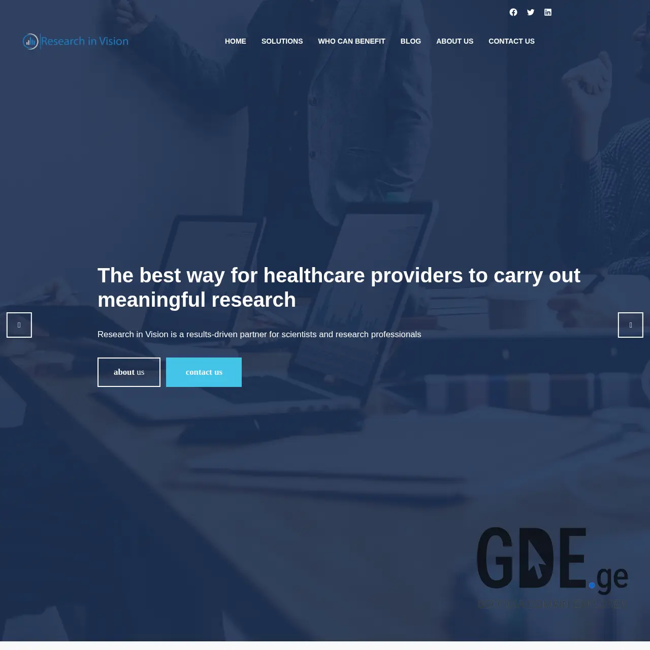 Screenshot of the site researchinvision.ge at 2025-12-11