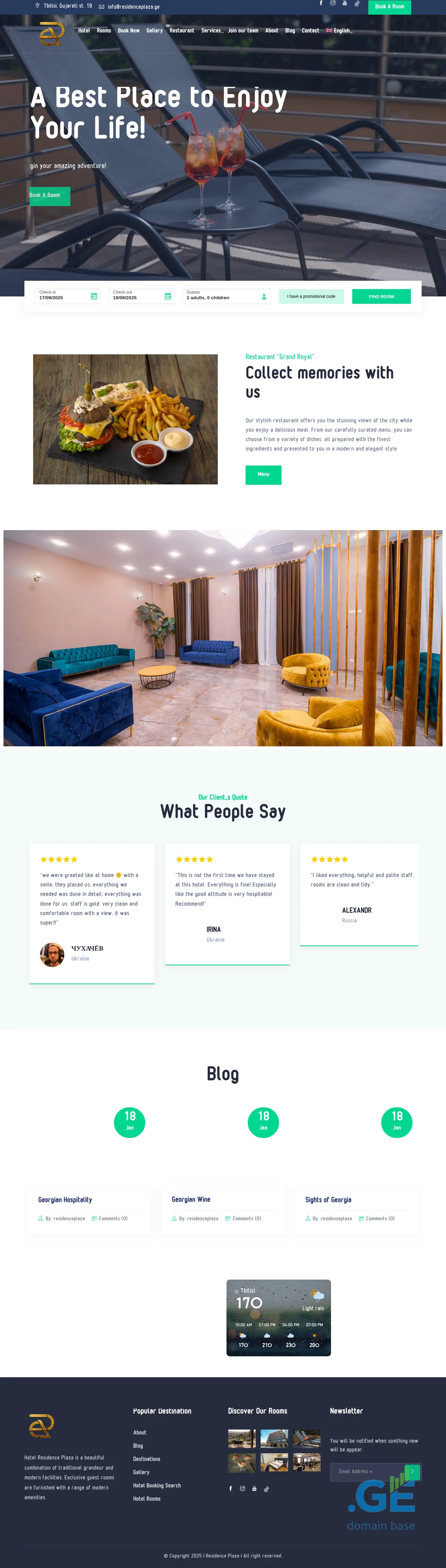 Screenshot of the site residenceplaza.ge