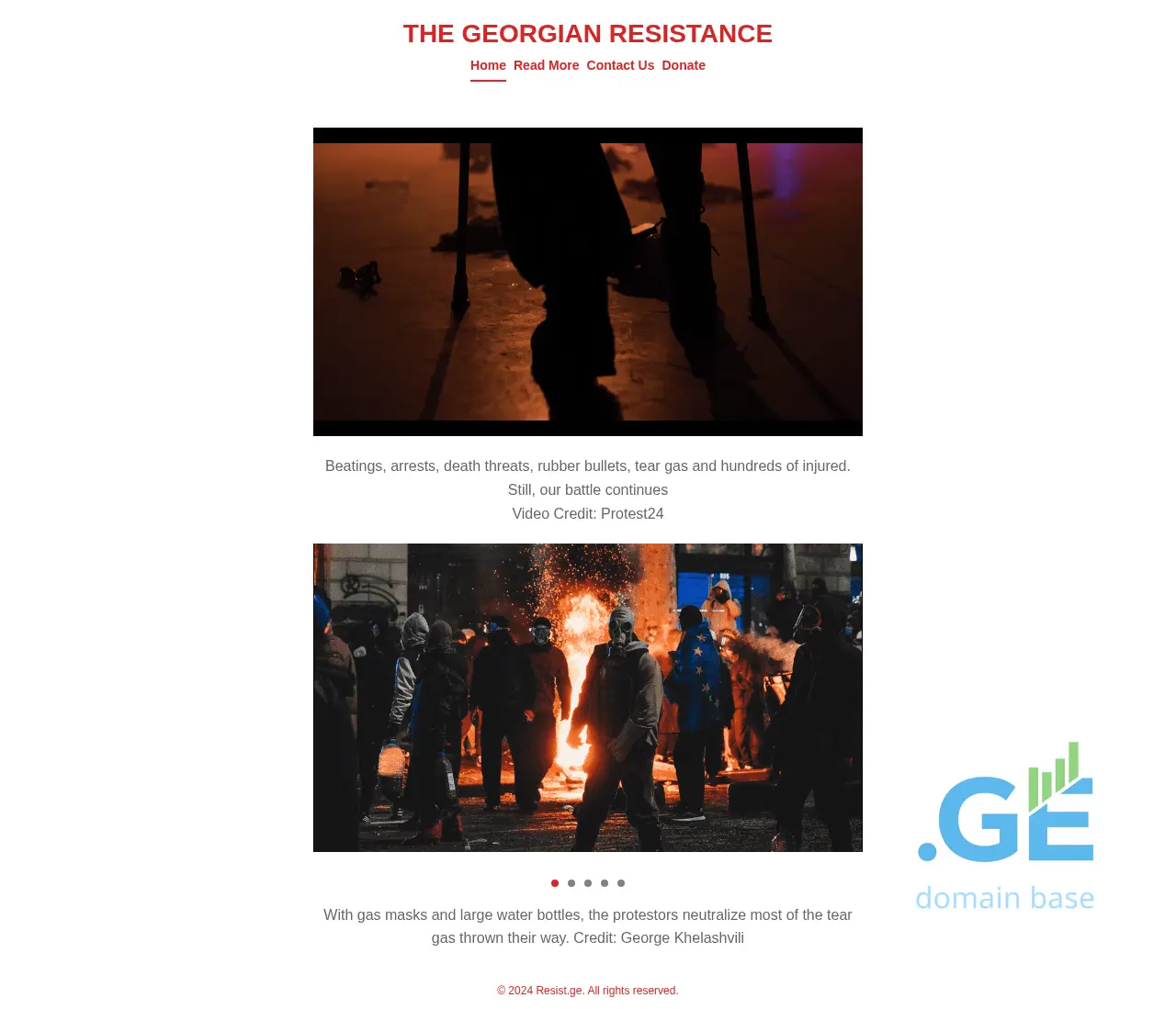Screenshot of the site resist.ge