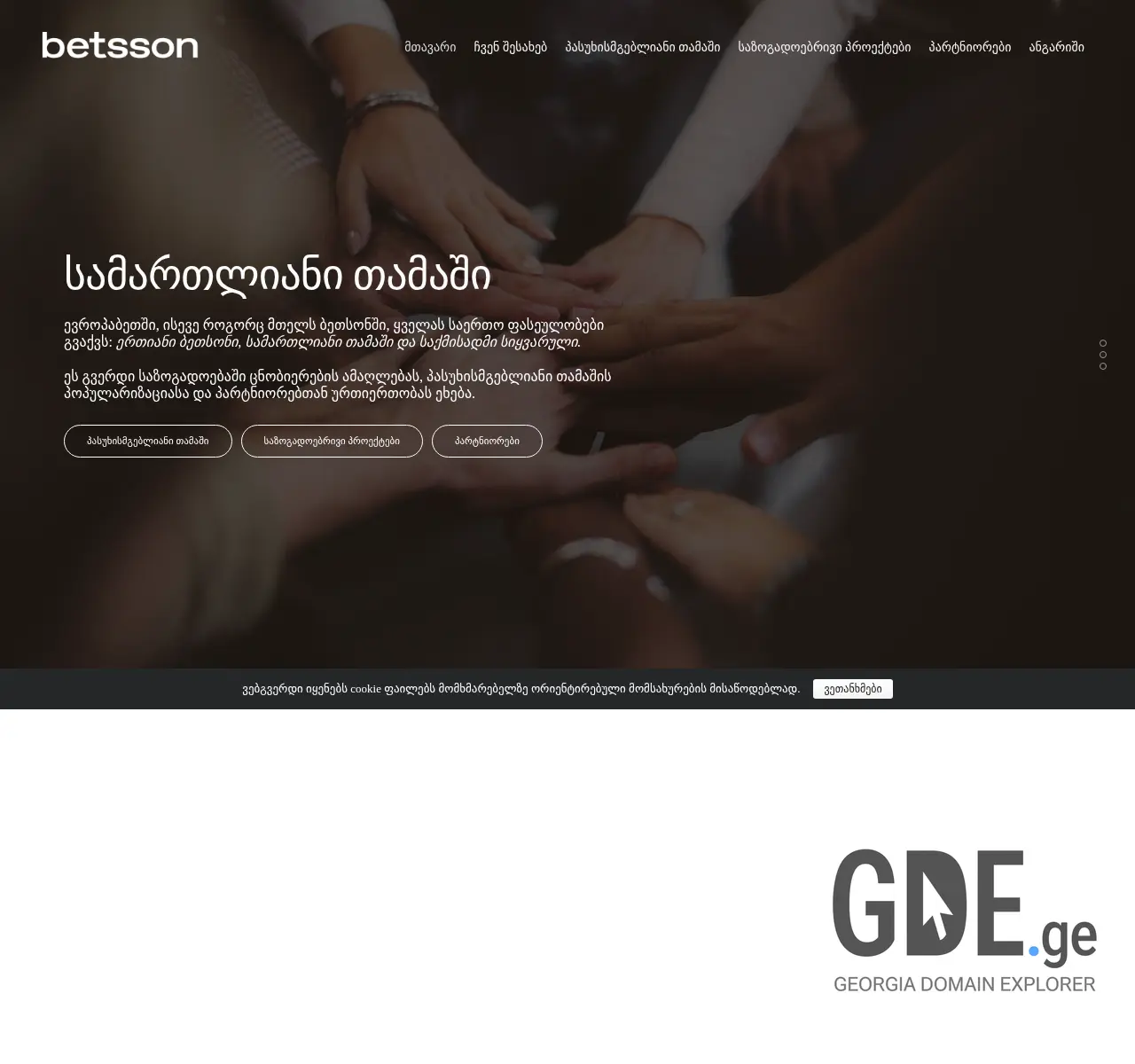 Screenshot of the site responsible.ge at 2025-11-26