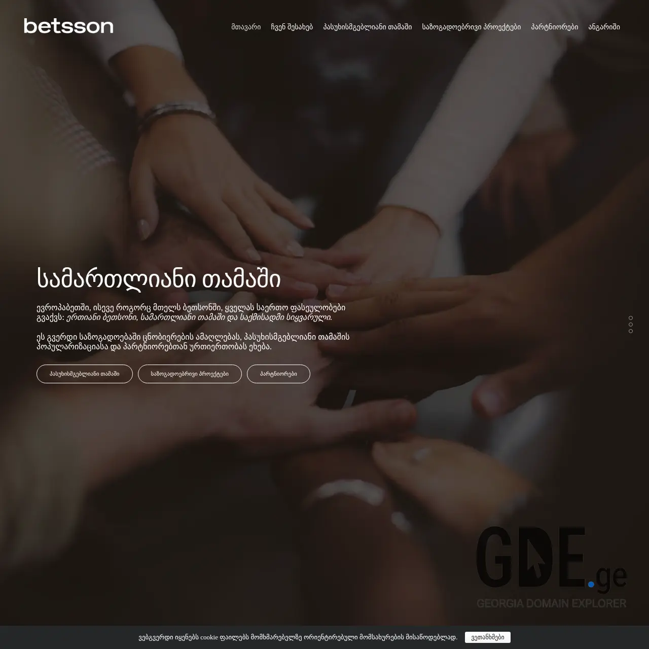 Screenshot of the site responsible.ge at 2025-12-18