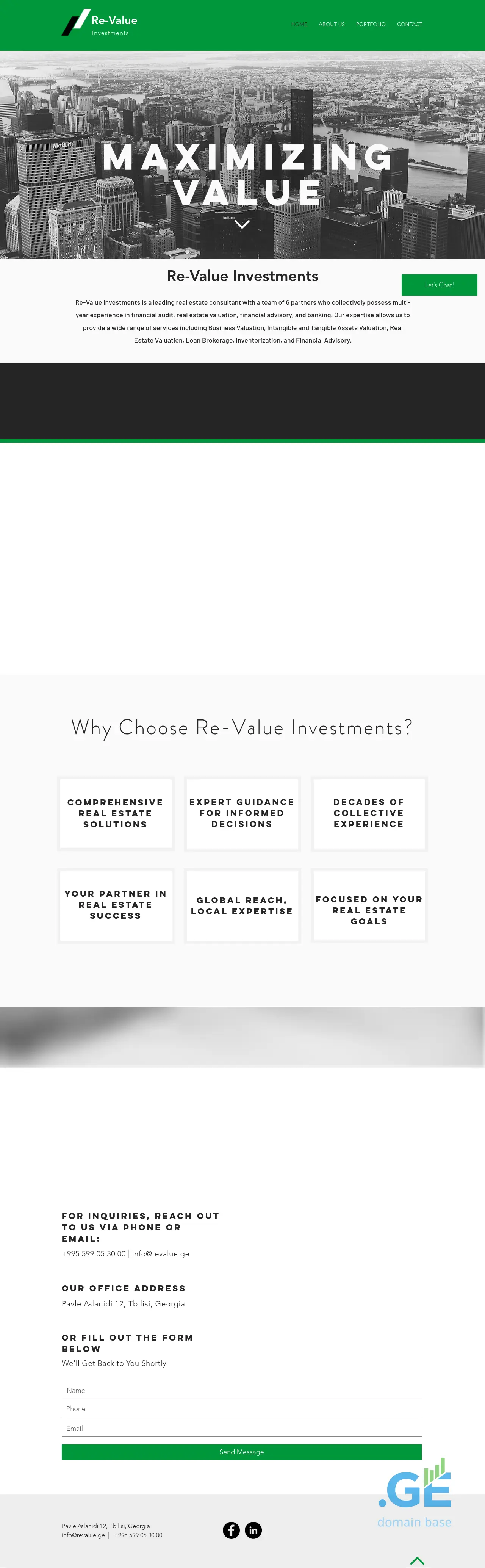 Screenshot of the site revalue.ge at 2025-10-01