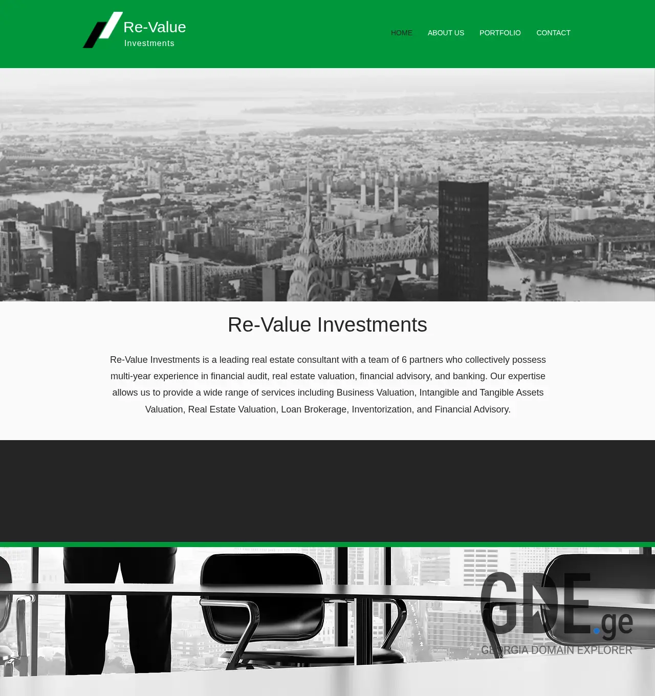 Screenshot of the site revalue.ge at 2025-12-06