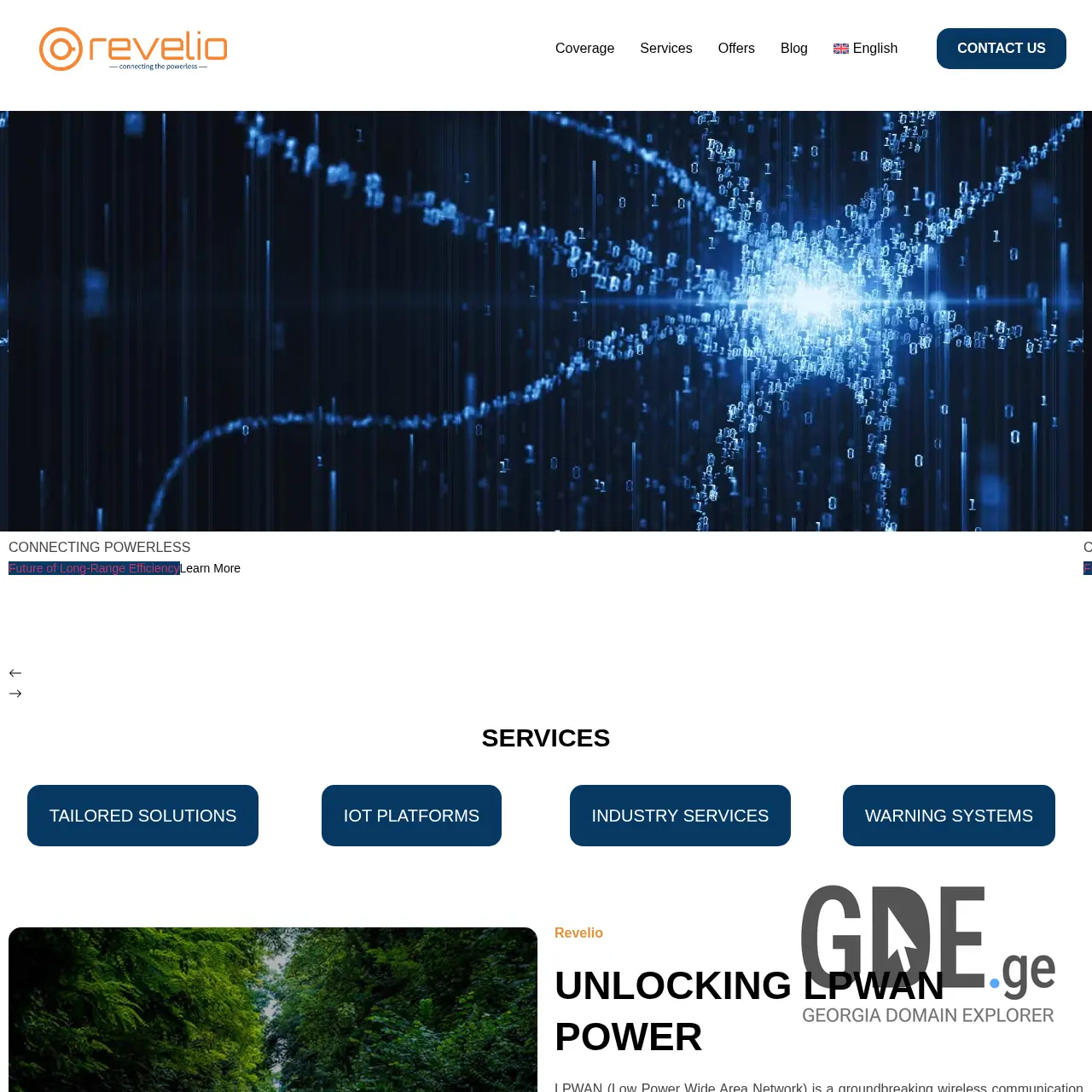 Screenshot of the site revelio.ge at 2025-12-11