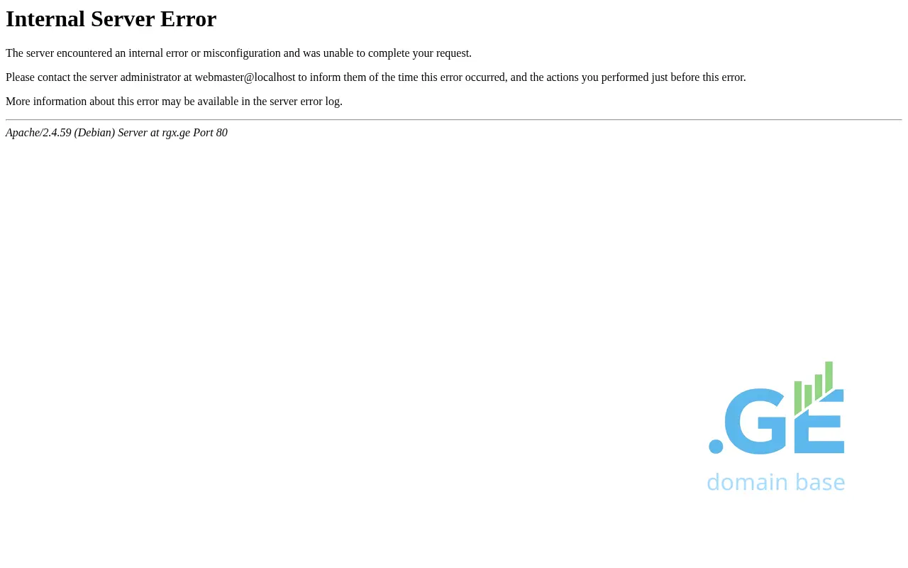 Screenshot of the site rgx.ge