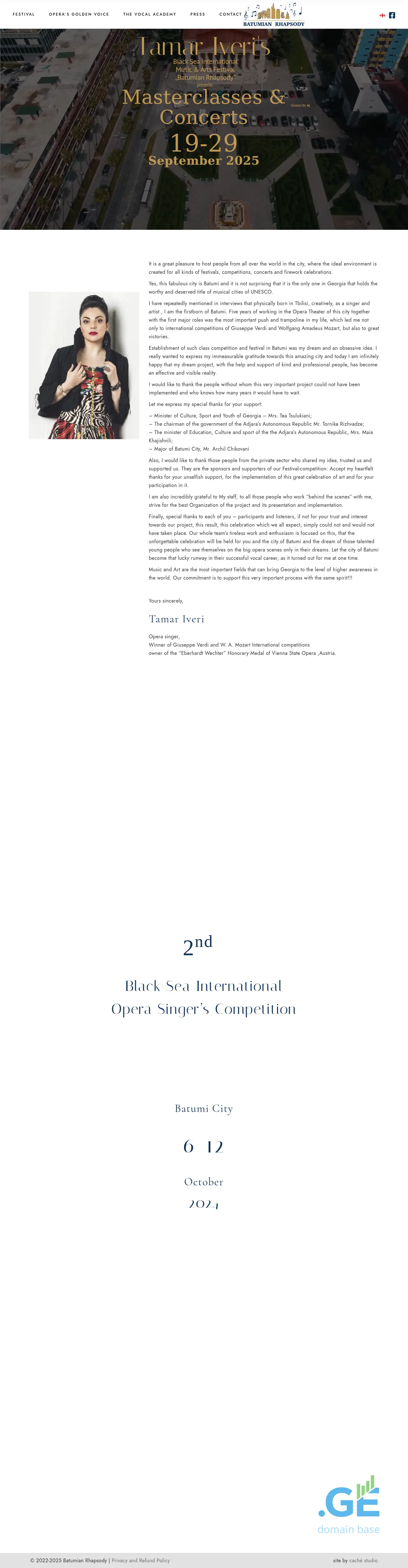 Screenshot of the site rhapsodyfest.ge