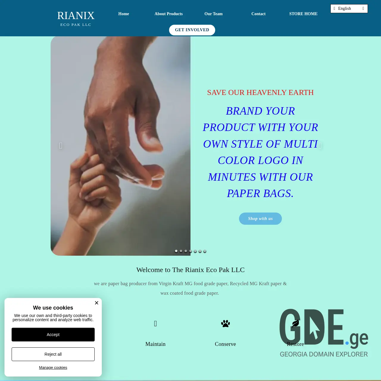 Screenshot of the site rianixecopack.ge at 2025-12-11