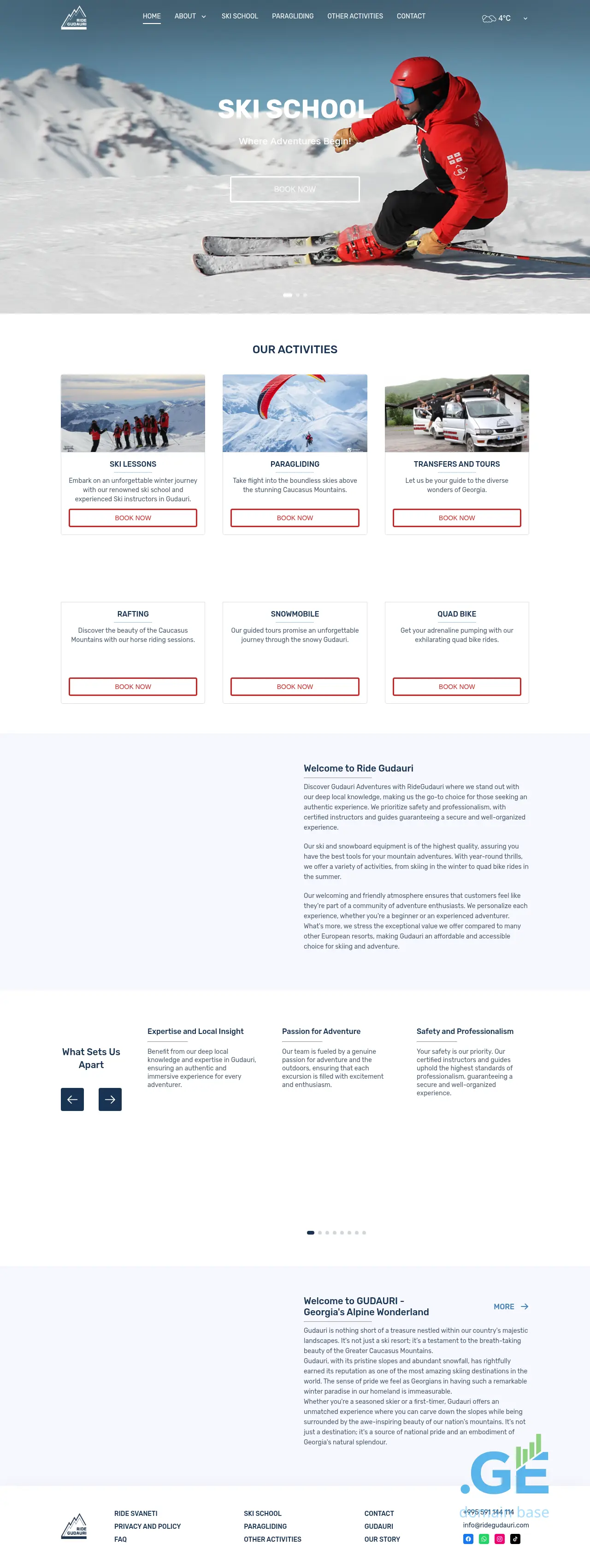 Screenshot of the site ridegudauri.ge at 2025-10-11