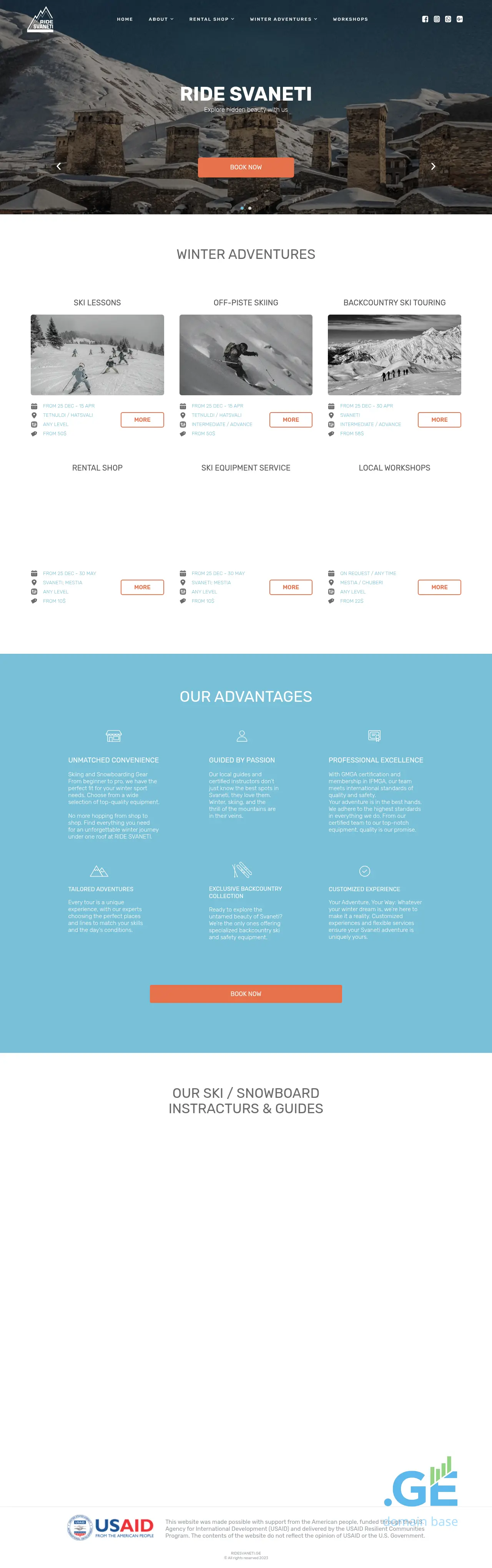 Screenshot of the site ridesvaneti.ge