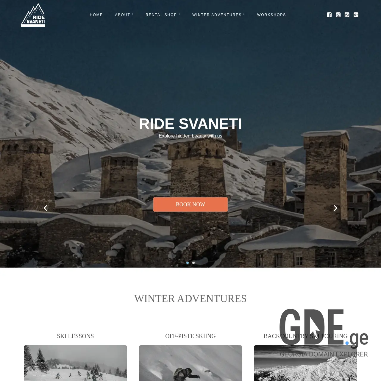 Screenshot of the site ridesvaneti.ge at 2025-12-14
