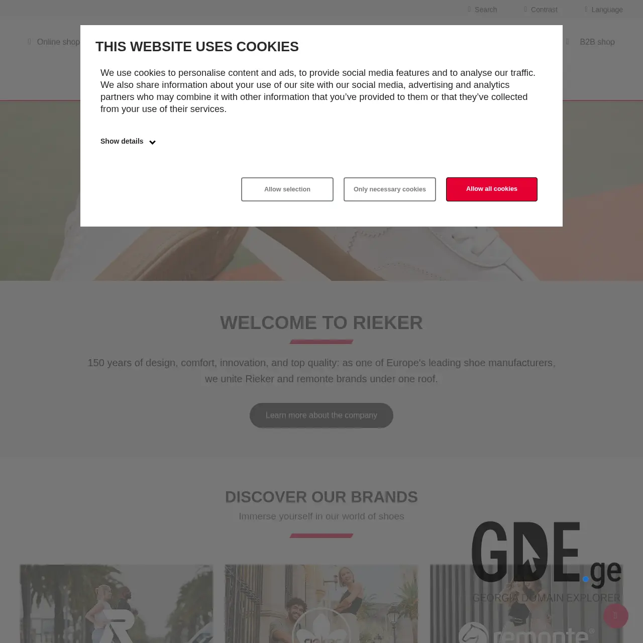 Screenshot of the site rieker.ge at 2025-12-11