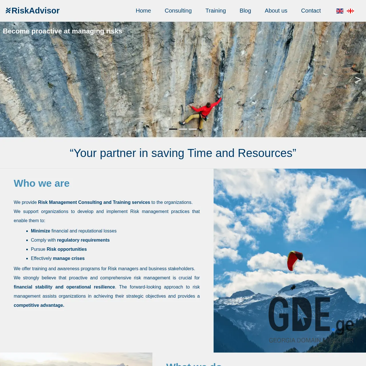 Screenshot of the site riskadvisor.ge at 2025-12-11