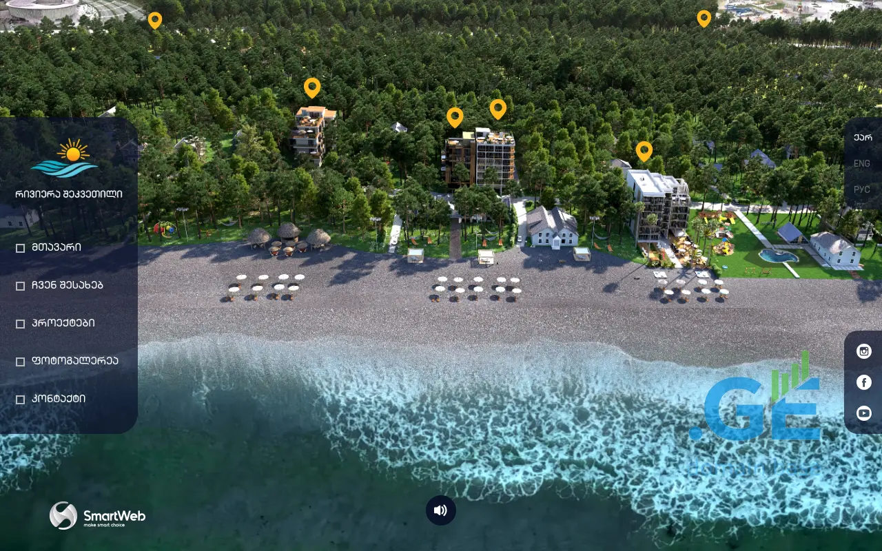 Screenshot of the site riviera.ge