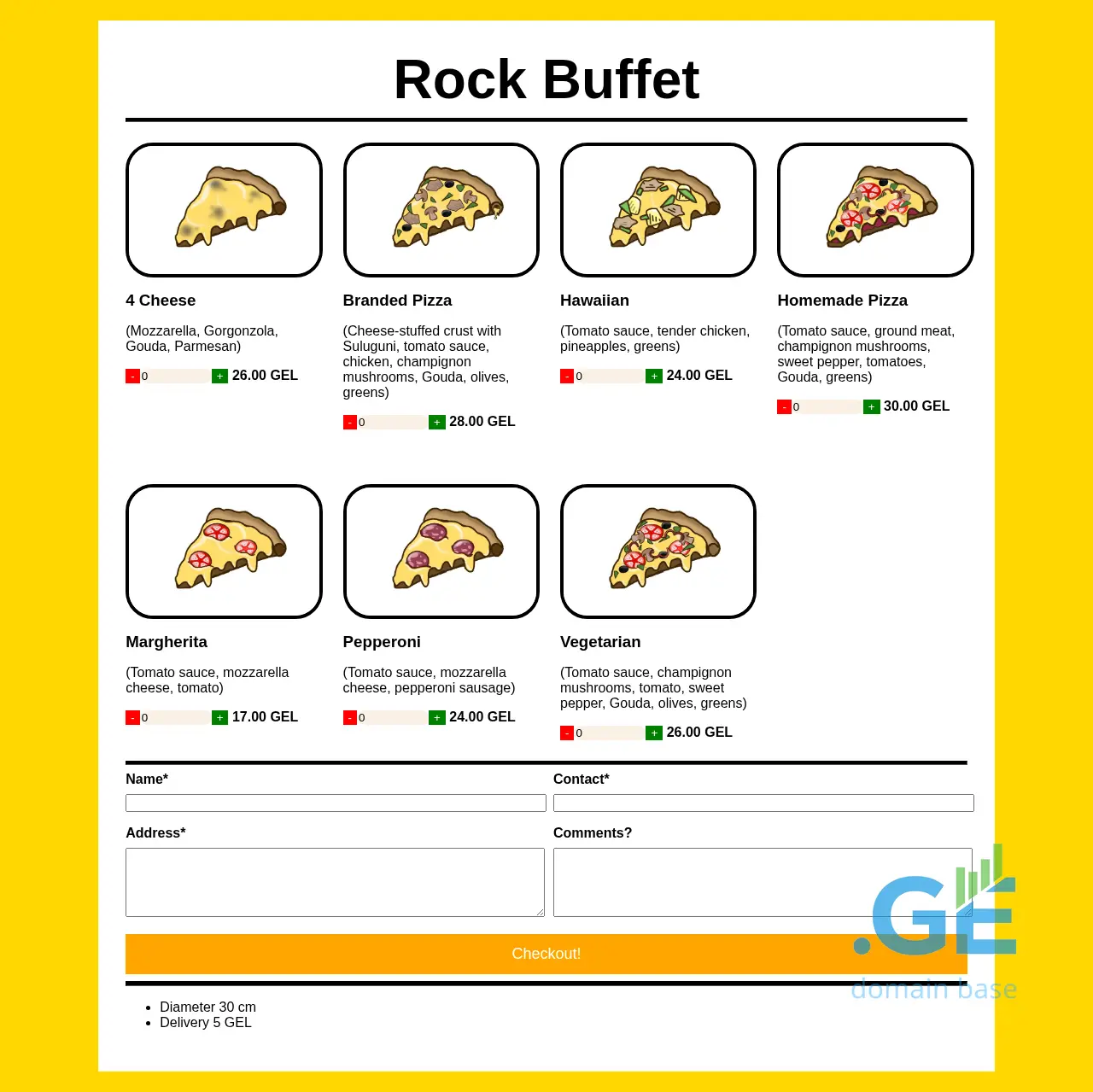 Screenshot of the site rockbuffet.ge