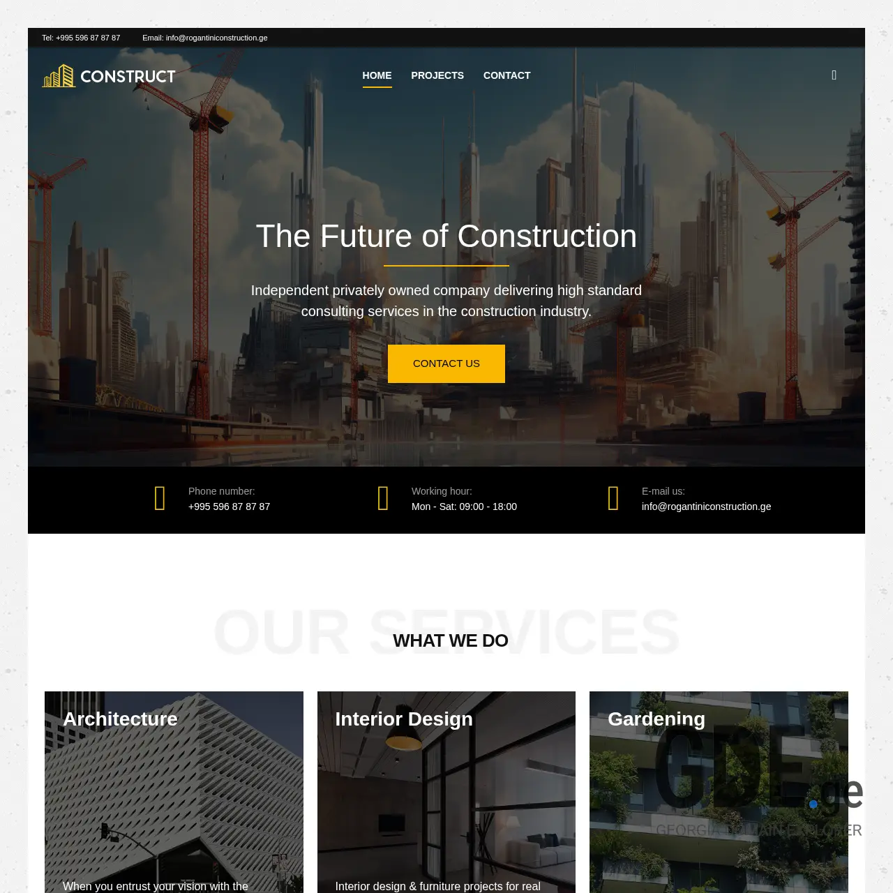 Screenshot of the site rogantiniconstruction.ge at 2025-12-11
