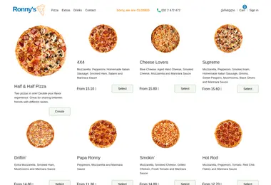 ronnyspizza.ge-ის ეკრანის სურათი