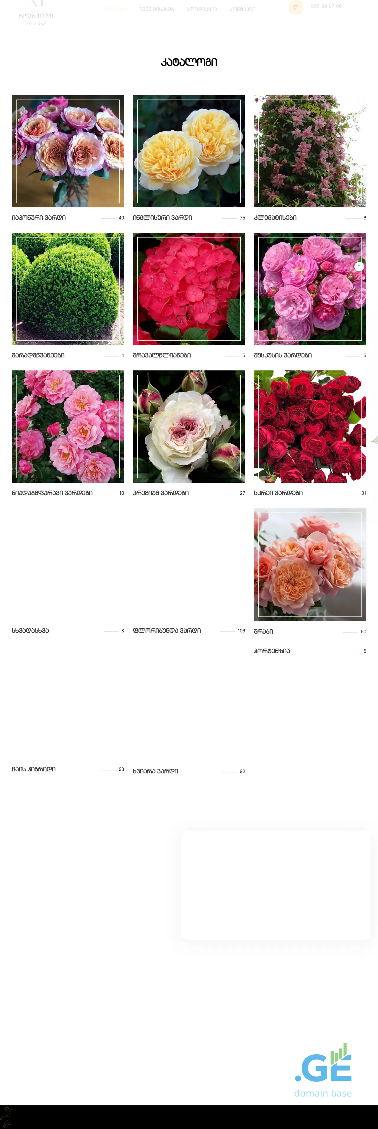 Screenshot of the site rosehall.ge