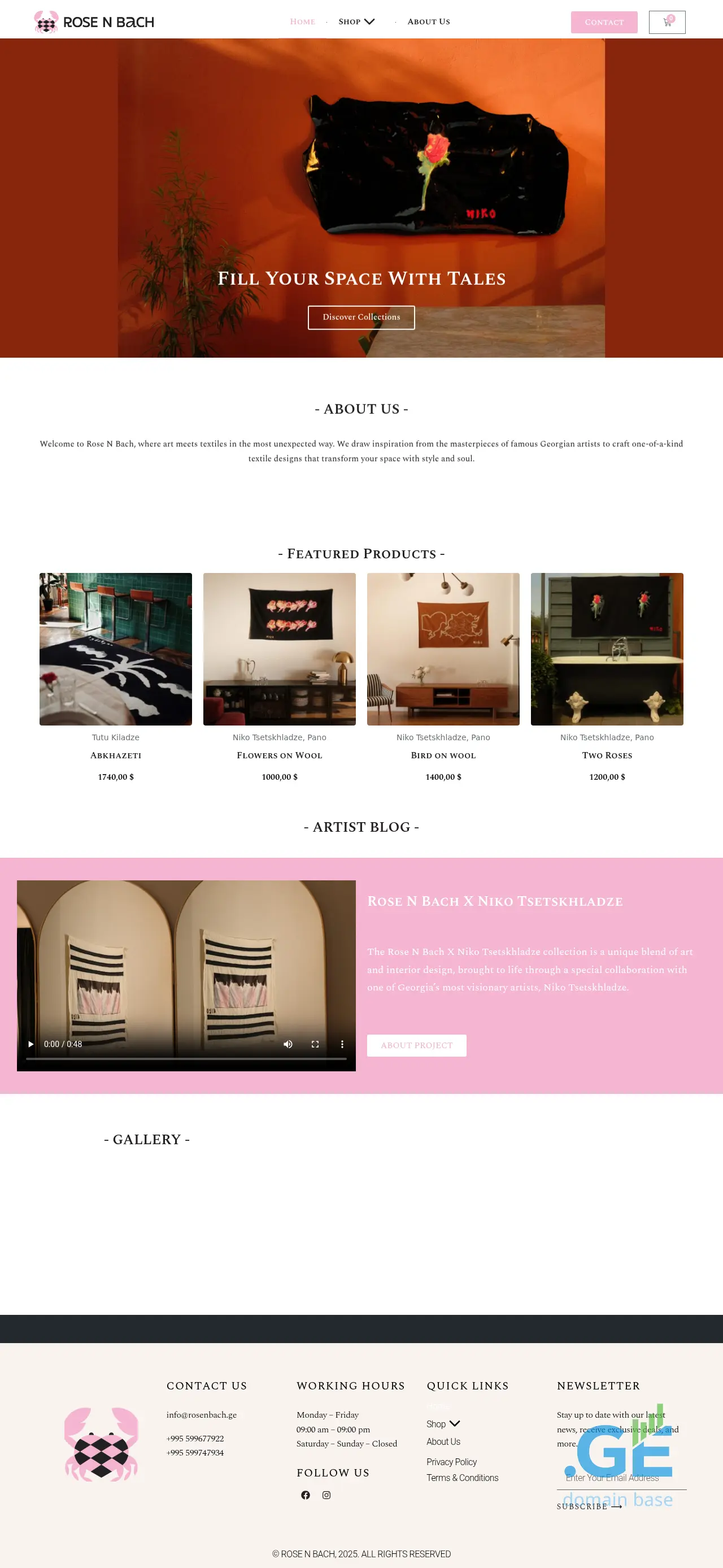 Screenshot of the site rosenbach.ge
