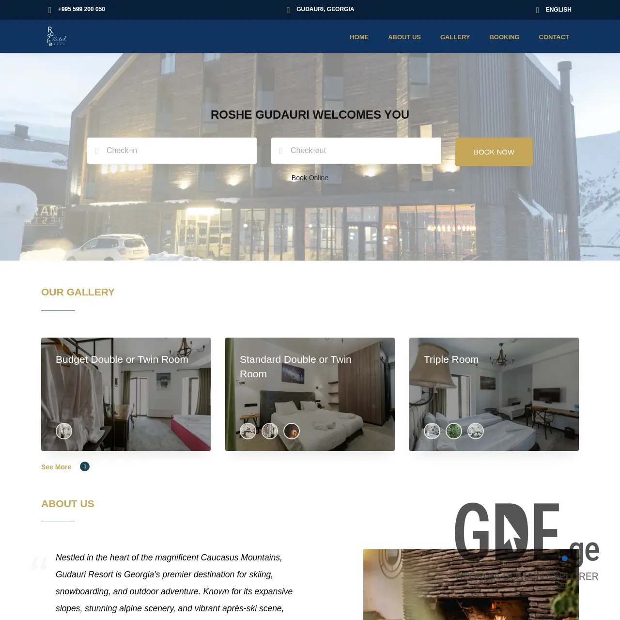 Screenshot of the site roshegudauri.ge at 2025-12-11