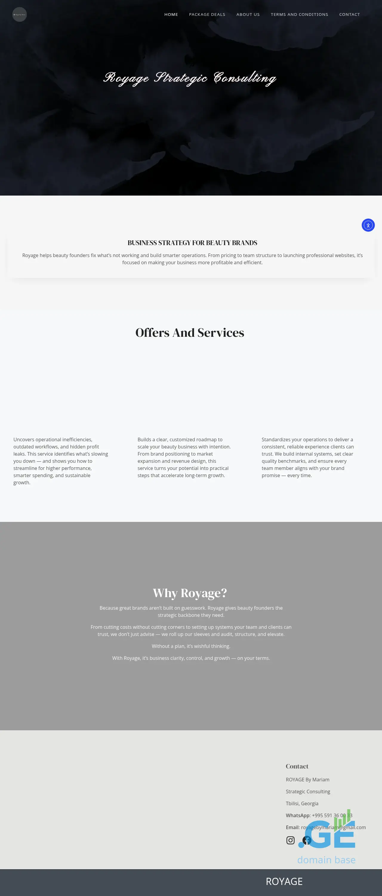 Screenshot of the site royage.ge