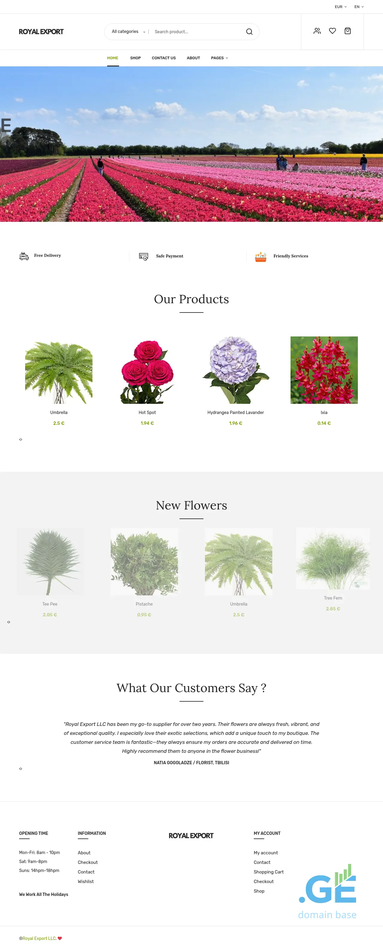 Screenshot of the site royalexport.ge