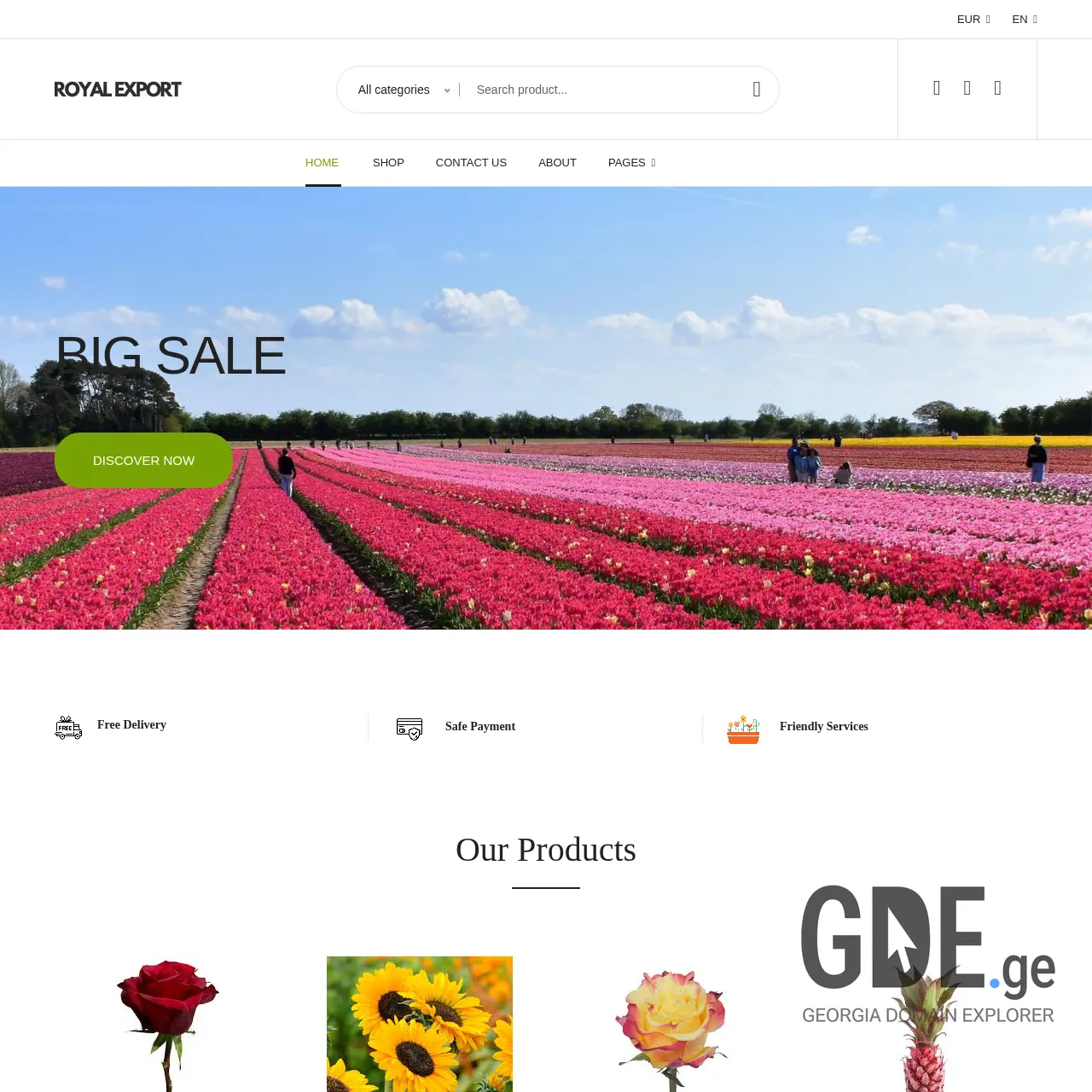 Screenshot of the site royalexport.ge at 2025-12-11