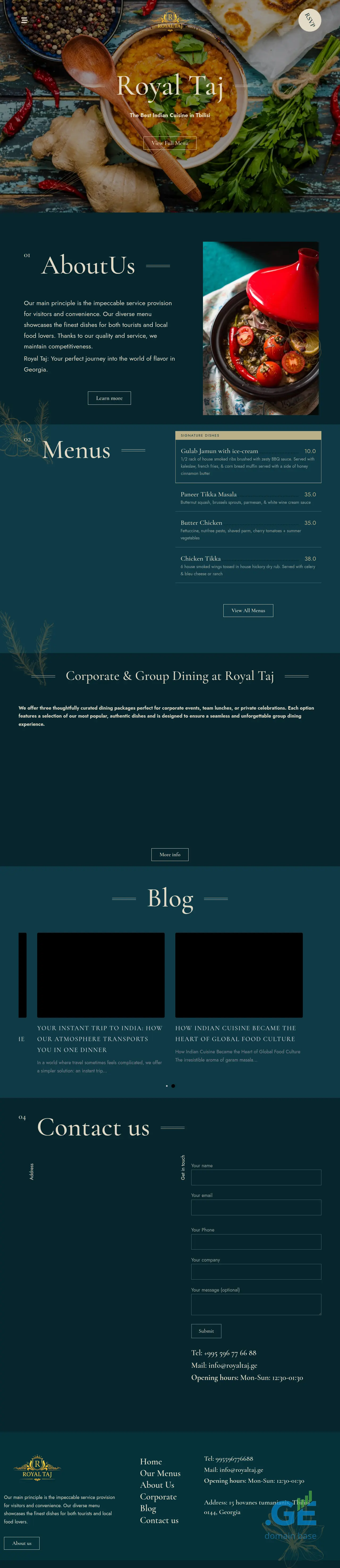 Screenshot of the site royaltaj.ge