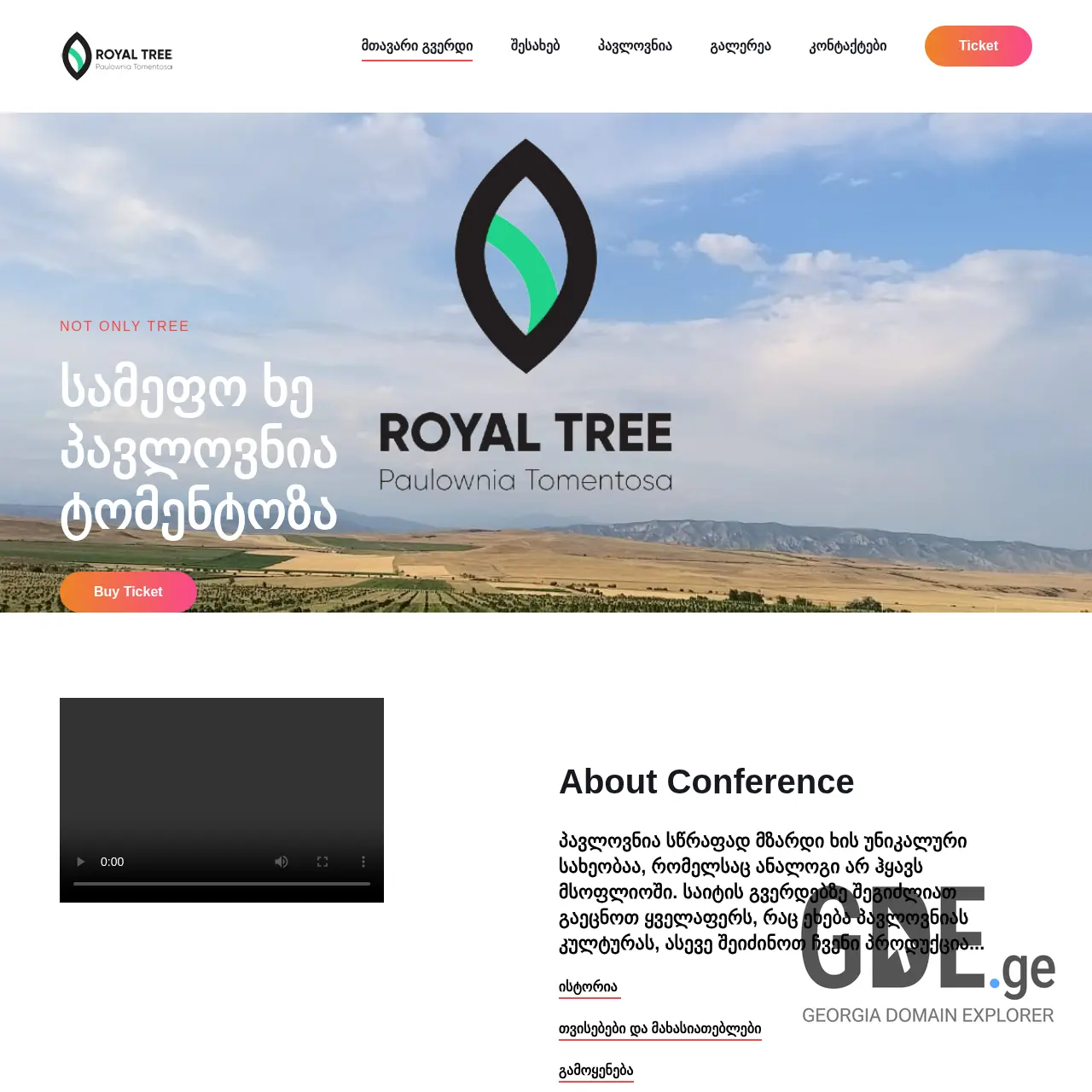 Screenshot of the site royaltree.ge at 2025-12-11
