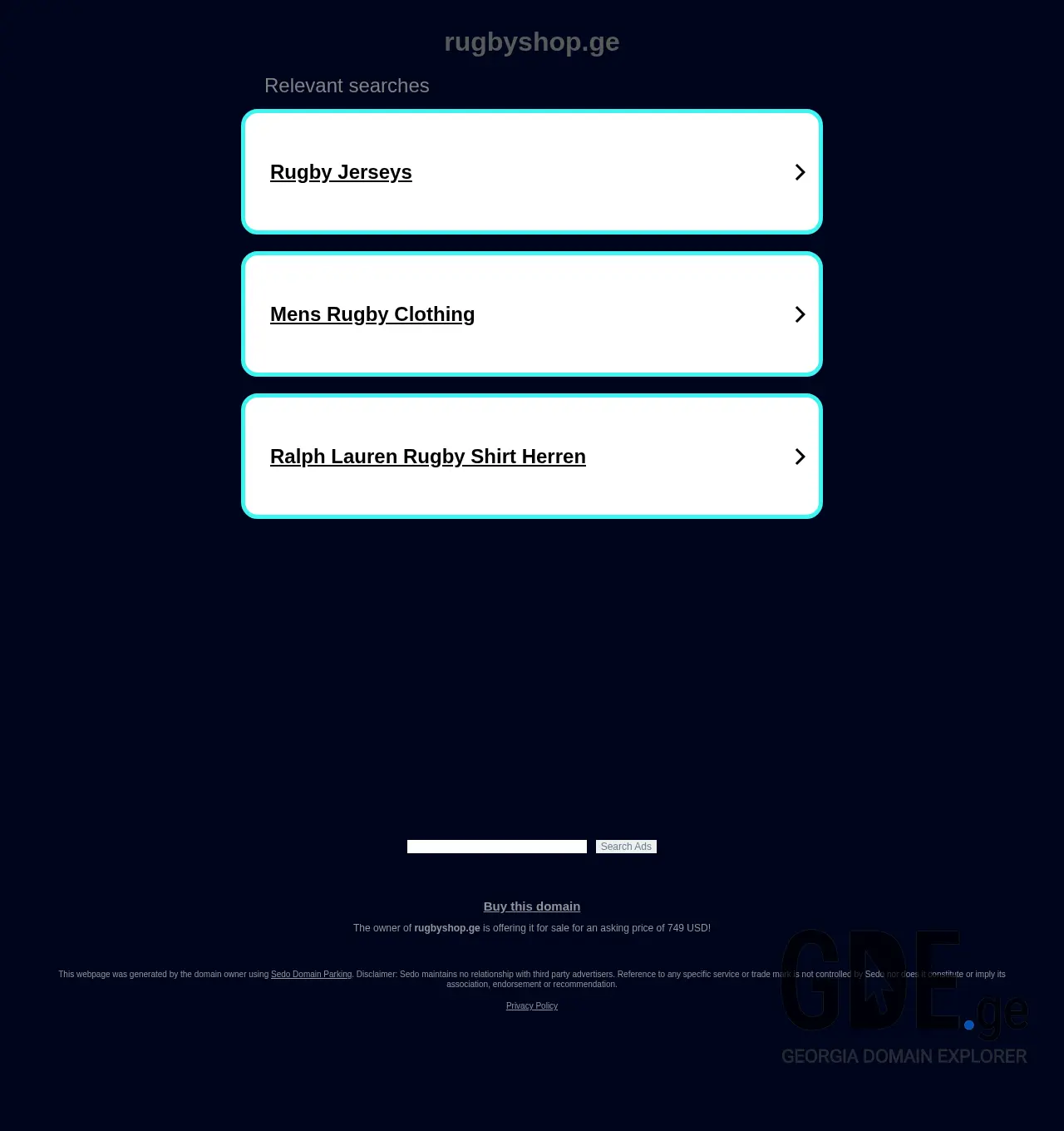 Screenshot of the site rugbyshop.ge at 2025-11-29